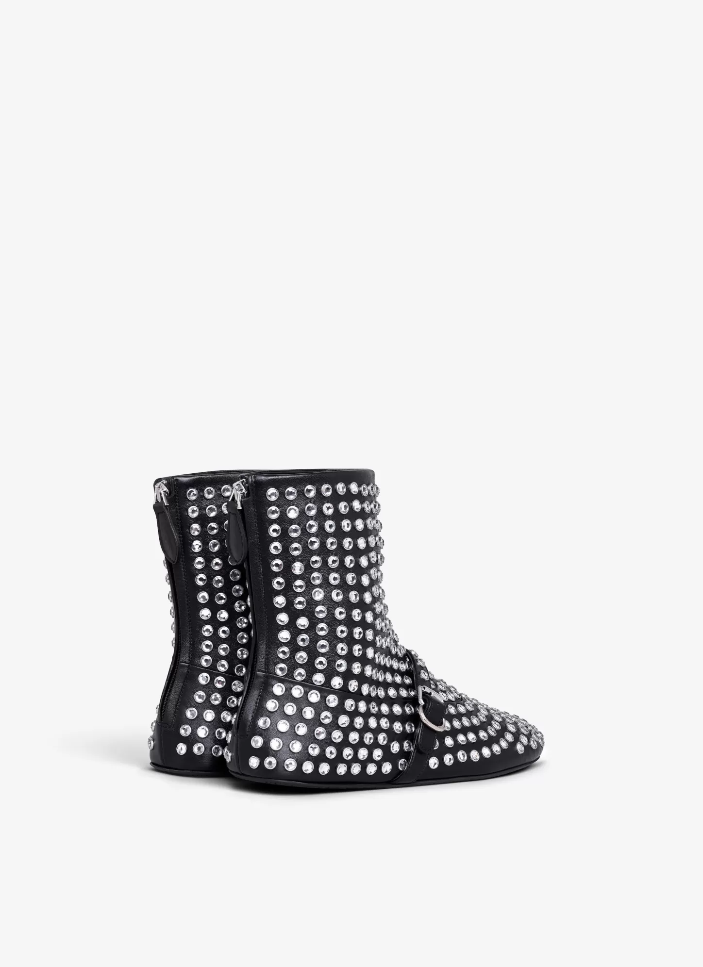 Alaïa Chaussures Plates | Bottes Et Bottines | BALLERINES HAUTES EN CUIR À STRASS