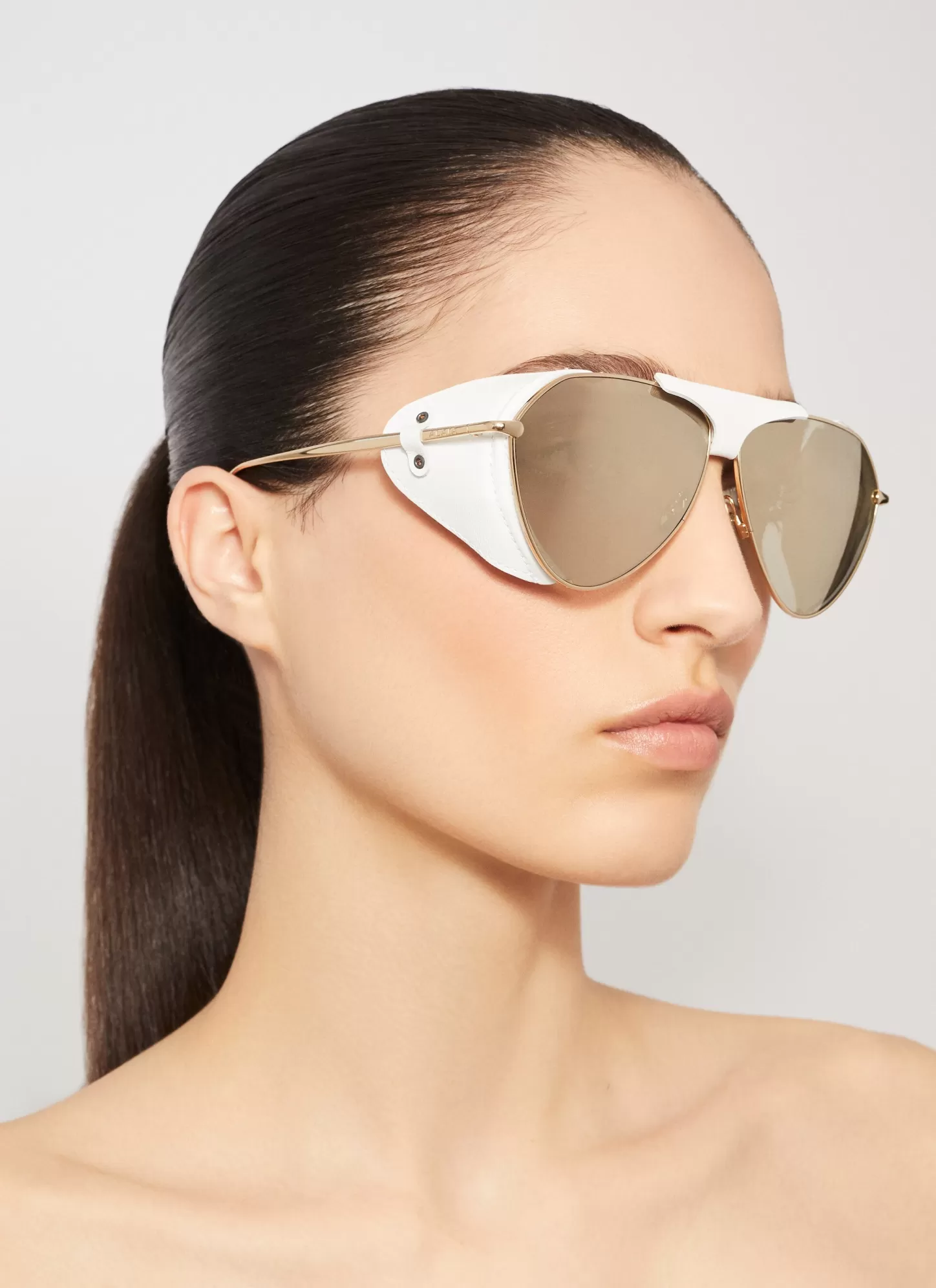 Alaïa Lunettes De Soleil | Lunettes De Soleil Aviateur En Métal Et Cuir