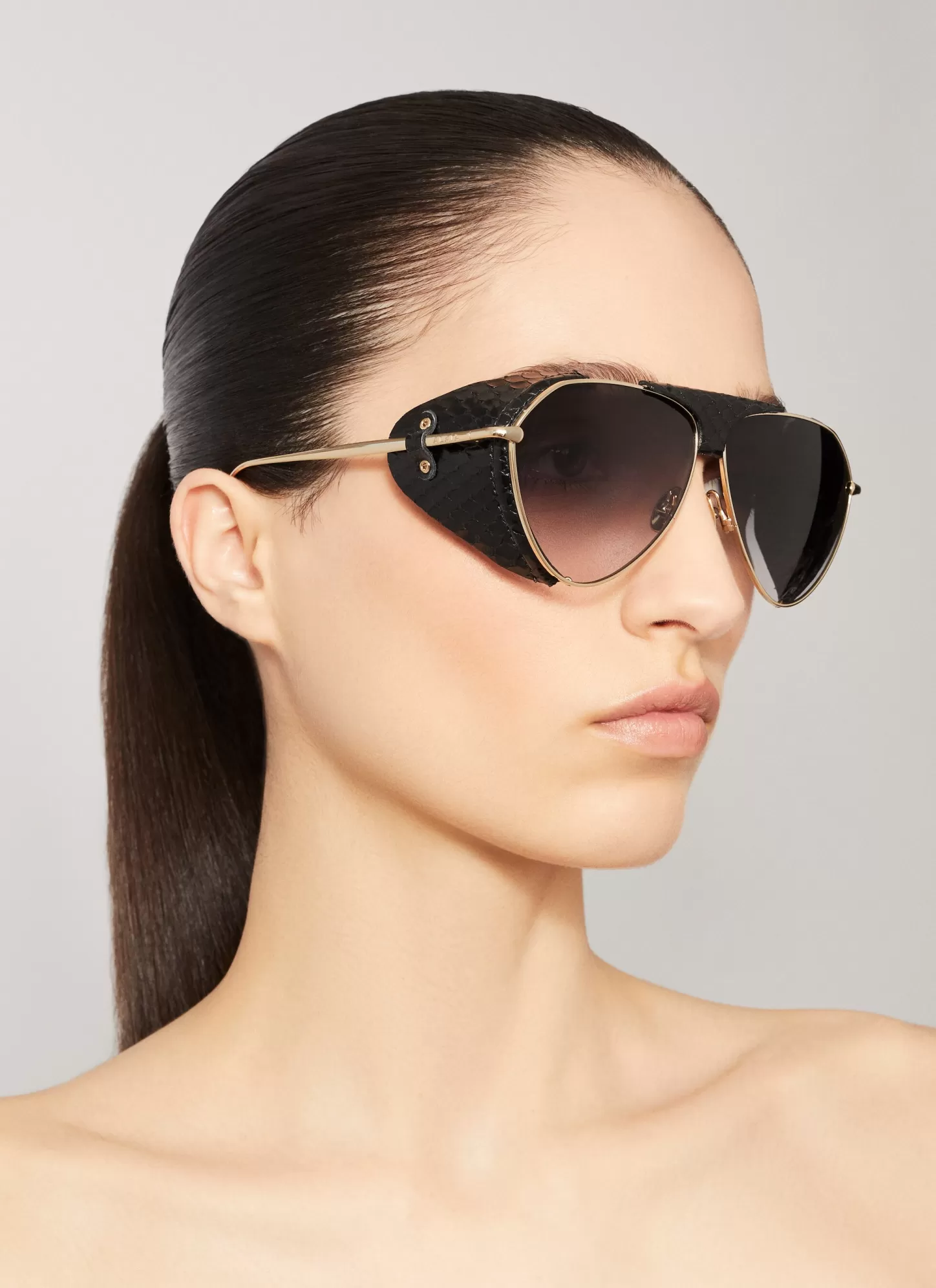 Alaïa Lunettes De Soleil | Lunettes De Soleil Aviateur En Métal Et Cuir Ayers